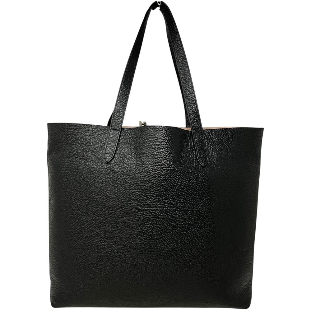 Cuyana Classic Structured Tote Bag Womens Large Black Leather Pouch *READ*